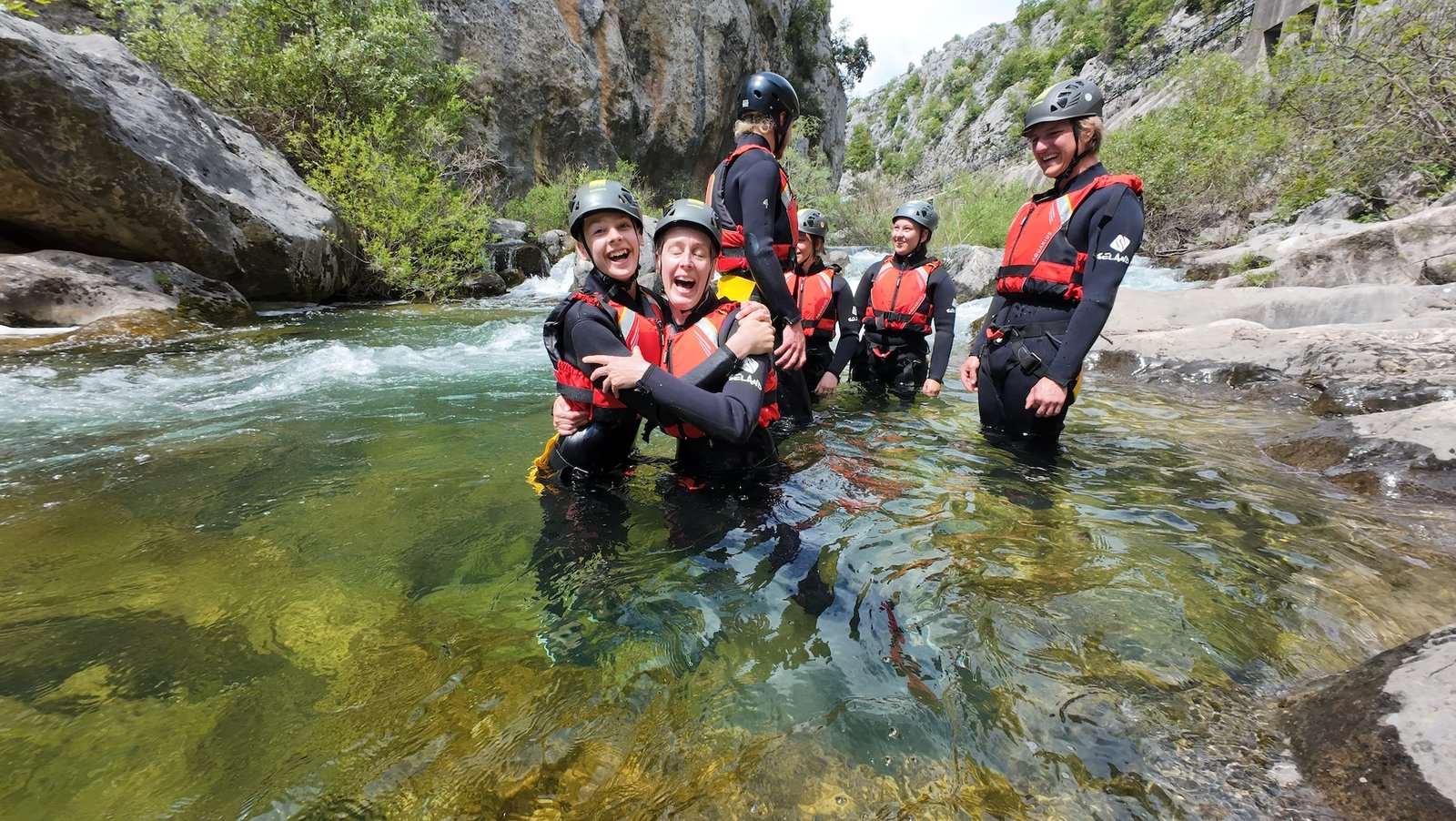 Canyoning the Cetina canyon at Zadvarje on day three of a Croatia multi-activity holiday
