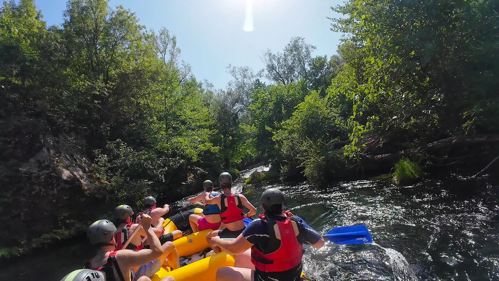 The Cetina canyon seen from the water, with 180-metre limestone cliffs on both sides