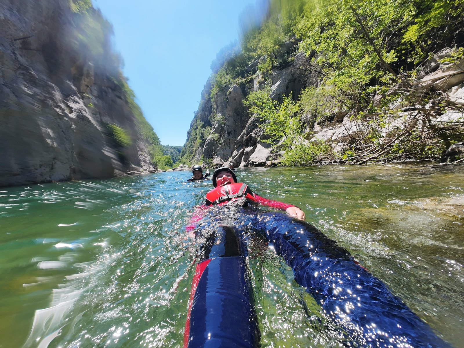 Drone view of the Cetina River near Omiš, Croatia