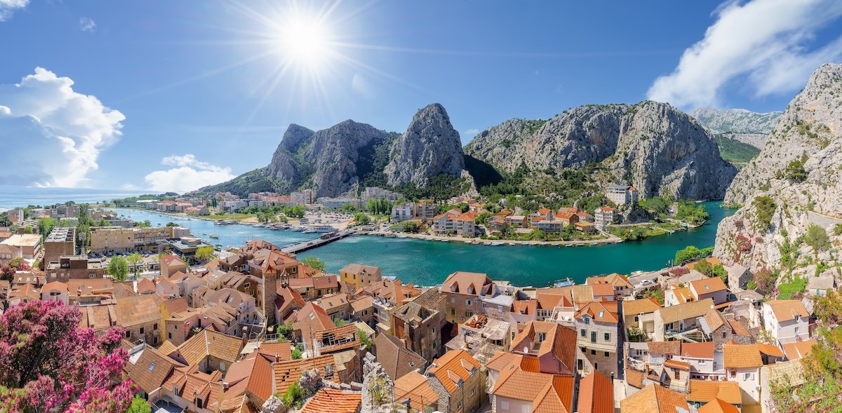 Hikers on a multi-day trip in Dalmatia, Croatia